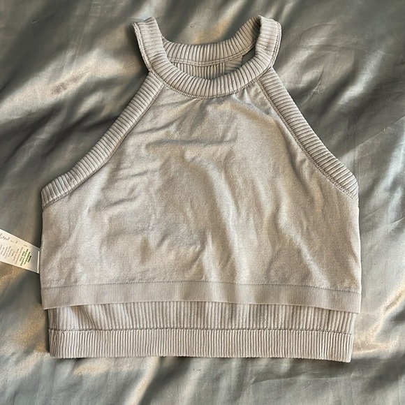 Gray Ribbed Women's Top - Picture 4 of 4